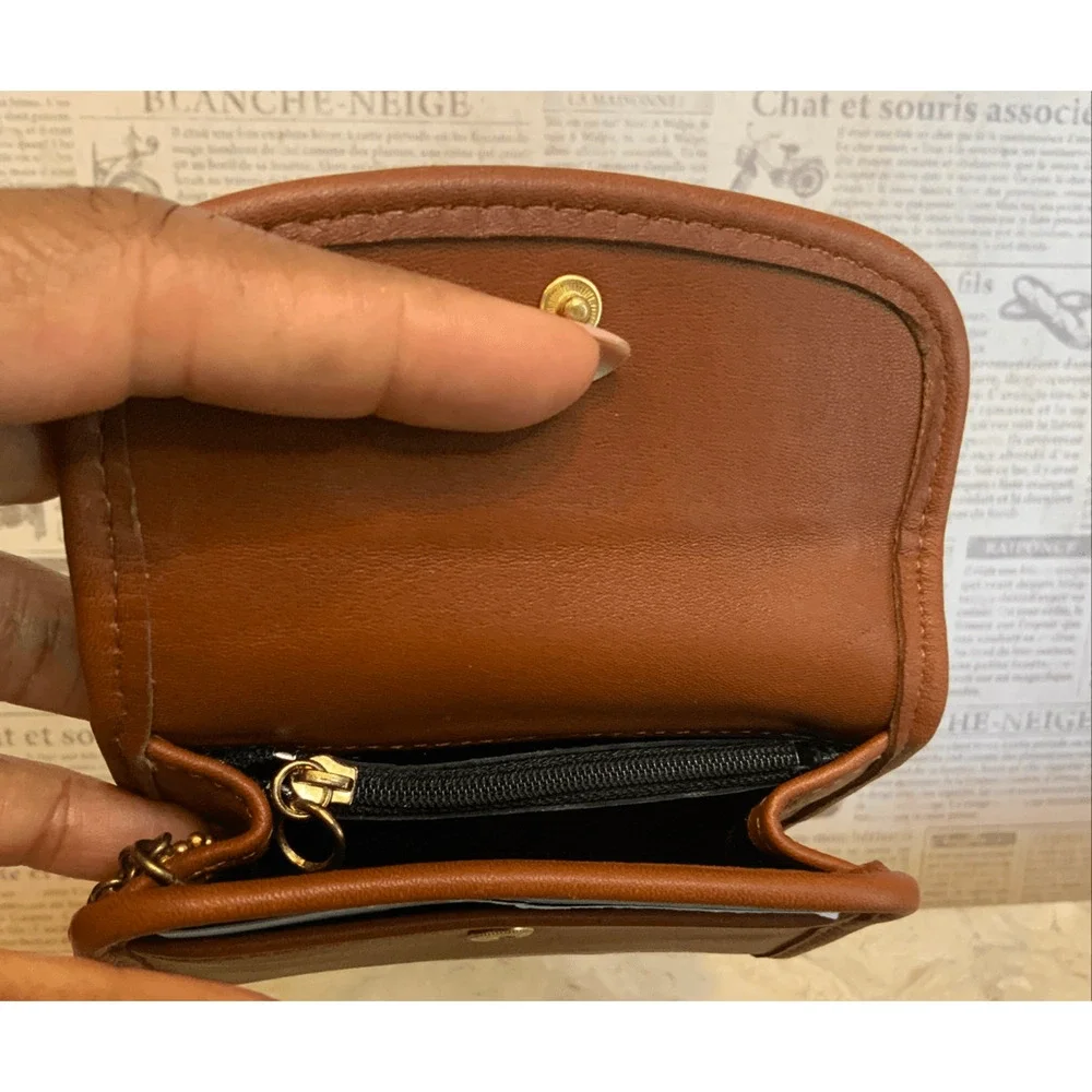 Coach Vintage British Tan Leather Multifunction Wallet 7219